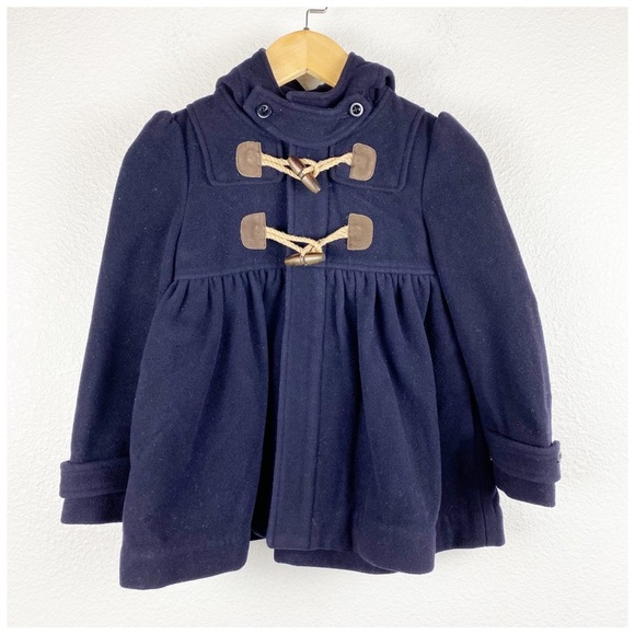 Ralph‎ Lauren Kid’s Navy Toggle Wool Blend Coat Size 5 - Picture 1 of 10